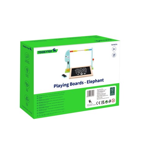 TOOKY TOY Duża Drewniana Tablica Dwustronna Magnetyczna+ Kredowa