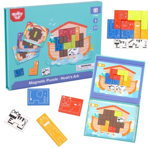 TOOKY TOY Układanka Magnetyczna Montessori Logiczna Puzzle Arka Noego 26 el.