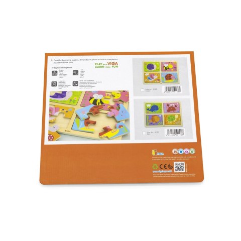 VIGA Drewniane Puzzle Owady 4w1 VIGA Drewniane Puzzle Owady 4w1