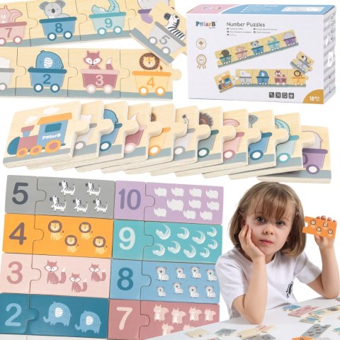 VIGA PolarB Drewniane Puzzle Numeryczne Cyferki Montessori VIGA PolarB Drewniane Puzzle Numeryczne Cyferki Montessori