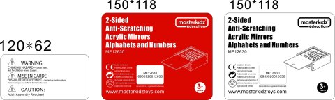 MASTERKIDZ Dwustronne Akrylowe Lustra Litery Liczby Alfabet Montessori MASTERKIDZ Dwustronne Akrylowe Lustra Litery Liczby Alfabet Montessori