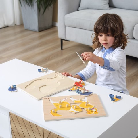 VIGA Drewniane Puzzle Montessori Kogut z Pinezkami VIGA Drewniane Puzzle Montessori Kogut z Pinezkami