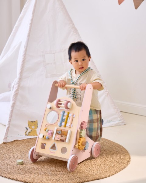 VIGA PolarB Drewniany Pchacz Chodzik Różowy Edukacyjny VIGA PolarB Drewniany Pchacz Chodzik Różowy Edukacyjny