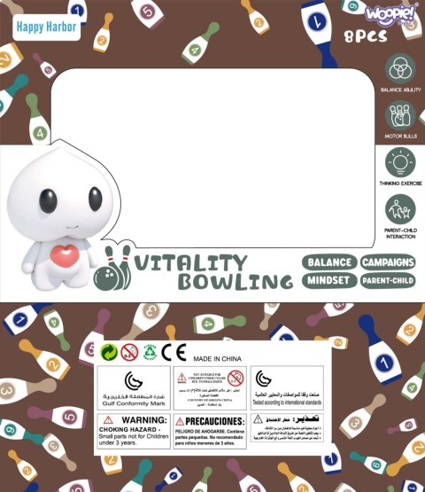 WOOPIE Kolorowe Kręgle dla Dzieci Cyferki