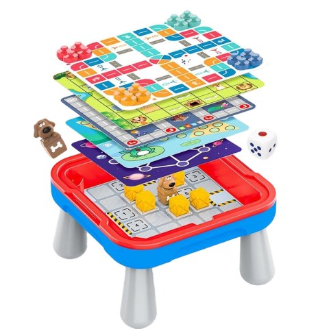 WOOPIE Stolik Gier Planszowych Logicznych 65 el. Zestaw 11w1