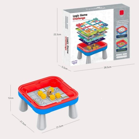 WOOPIE Stolik Gier Planszowych Logicznych 65 el. Zestaw 11w1