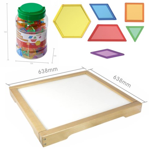 MASTERKIDZ Panel Skrzynia LED Sensoryczna + Klocki Montessori Mozaika 140 el.