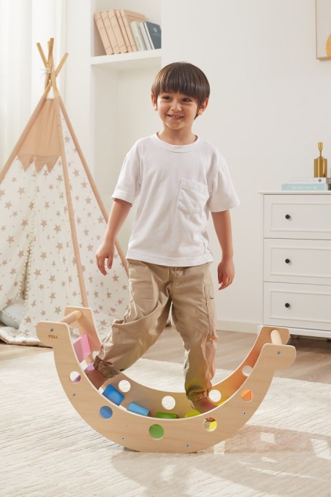VIGA Drewniany Bujak Mostek 2w1 Huśtawka Montessori Tęczowa VIGA Drewniany Bujak Mostek 2w1 Huśtawka Montessori Tęczowa