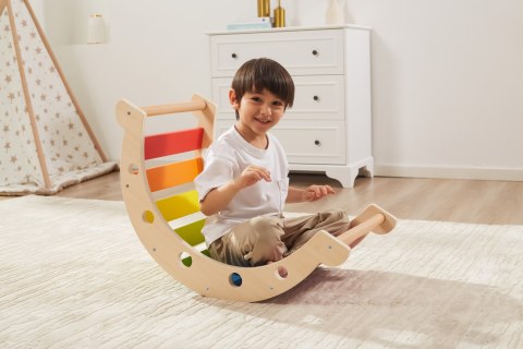 VIGA Drewniany Bujak Mostek 2w1 Huśtawka Montessori Tęczowa VIGA Drewniany Bujak Mostek 2w1 Huśtawka Montessori Tęczowa