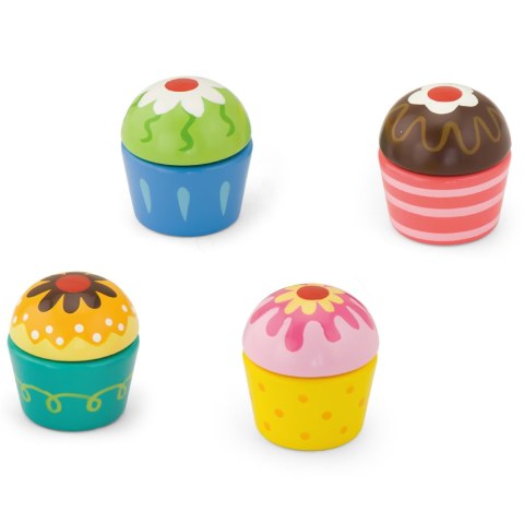 Viga Drewniane Ciasteczka Babeczki 4szt Viga Drewniane Ciasteczka Babeczki 4szt