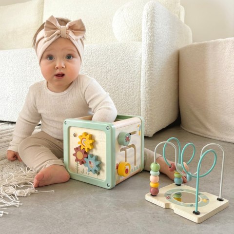 WOOPIE GREEN Drewniana Kostka Aktywności Multifunkcyjna Edukacyjna Sorter