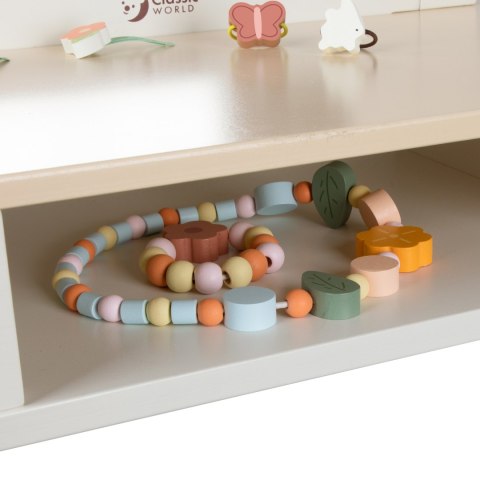 CLASSIC WORLD Drewniana Toaletka z Lustrem Krzesełkiem i Akcesoriami Pastelowa CLASSIC WORLD Drewniana Toaletka z Lustrem Krzesełkiem i Akcesoriami Pastelowa