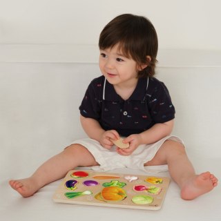 CLASSIC WORLD Układanka Drewniana Edukacyjna Warzywa Montessori 7el.
