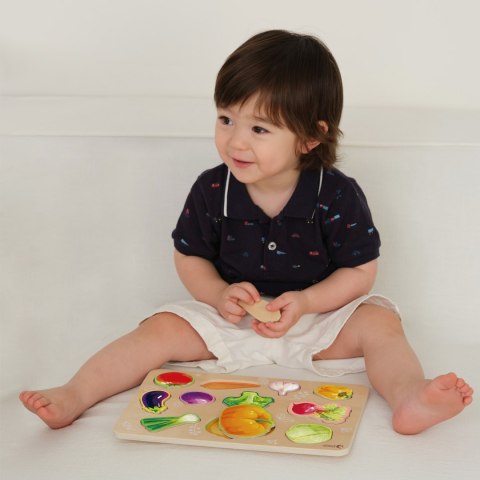 CLASSIC WORLD Układanka Drewniana Edukacyjna Warzywa Montessori 7el.