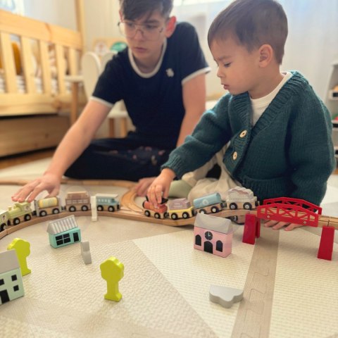 TOOKY TOY Drewniane Pojazdy Wagoniki na Magnes