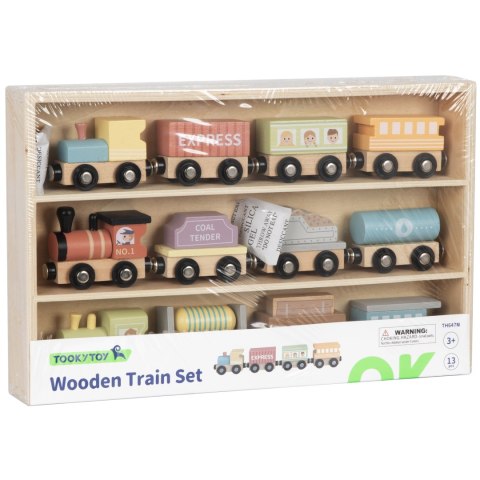 TOOKY TOY Drewniane Pojazdy Wagoniki na Magnes