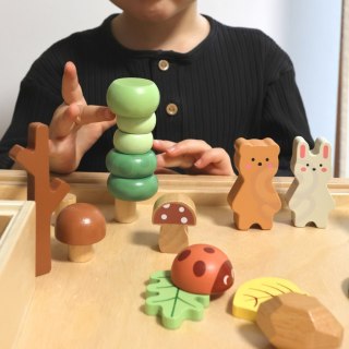 TOOKY TOY Zestaw Leśny Układanka w Stosy Klocki Figurki