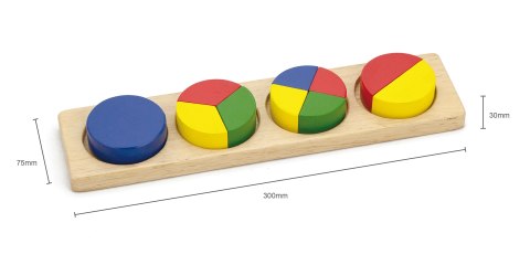 VIGA Drewniana Układanka Klocki Matematyczne Ułamki 10 Klocków Montessori VIGA Drewniana Układanka Klocki Matematyczne Ułamki 10 Klocków Montessori