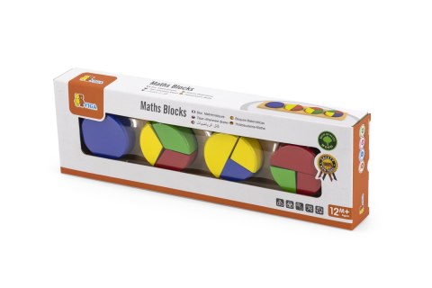 VIGA Drewniana Układanka Klocki Matematyczne Ułamki 10 Klocków Montessori VIGA Drewniana Układanka Klocki Matematyczne Ułamki 10 Klocków Montessori