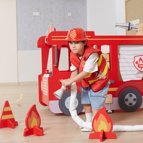 VIGA Zestaw Strażaka Strój Hełm Krótkofalówki 2szt Akcesoria Megafon Latarka VIGA Zestaw Strażaka Strój Hełm Krótkofalówki 2szt Akcesoria Megafon Latarka