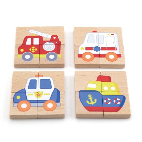 Viga Układanka drewniana puzzle magnetyczne - pojazdy Certyfikat FSC