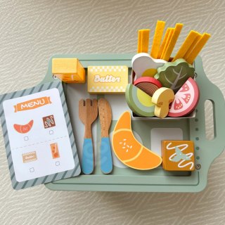 WOOPIE GREEN Zestaw Śniadaniowy i Restauracja - Zabawa w Zamawianie z Tacą i Akcesoriami