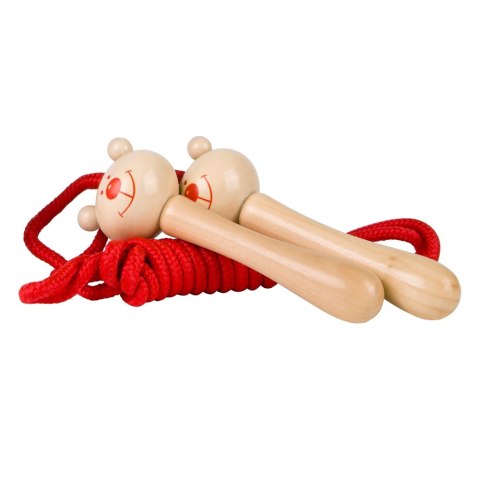 CLASSIC WORLD Skakanka Sznurkowa Czerwona Drewniane Rączki Miś 205cm