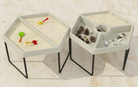 MASTERKIDZ Sześciokątna Taca z Dwiema Przegrodami Do Zabawy Piaskiem i Wodą