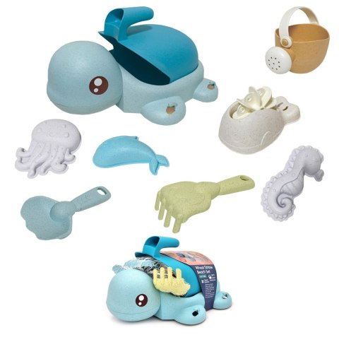 WOOPIE GREEN Zestaw 2w1 do Piasku i Wanny Żółwik 8 el. BIODEGRADOWALNY ORGANICZNY MATERIAŁ