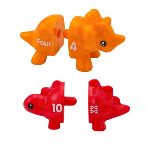 Woopie Zestaw Nauka Liczb Kolorów Montessori Figurki Dinozaury Do Składania "Dopasuj Cyferki" 10 El.