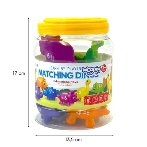 Woopie Zestaw Nauka Liczb Kolorów Montessori Figurki Dinozaury Do Składania "Dopasuj Cyferki" 10 El.