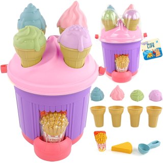 WOOPIE Zestaw do Piaskownicy Lody Foremki Wiaderko z Lodami do piasku
