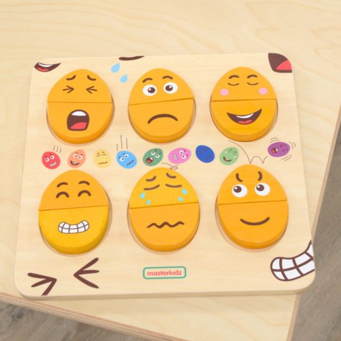 MASTERKIDZ Tablica do Nauki Emocji Drewniane Jajka jaki Humor? Montessori MASTERKIDZ Tablica do Nauki Emocji Drewniane Jajka jaki Humor? Montessori