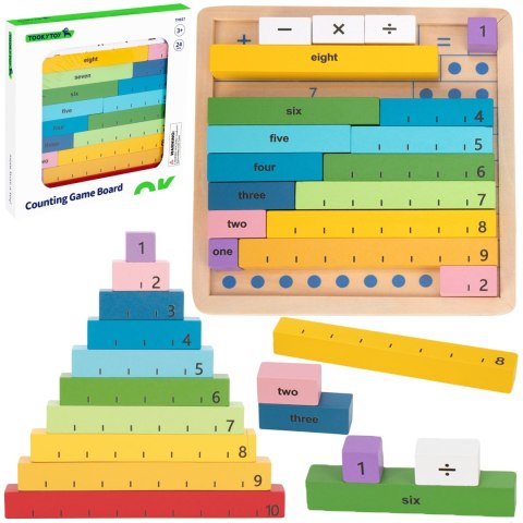 TOOKY TOY Drewniana Tablica Matematyczna Nauka Liczenia Liczydło
