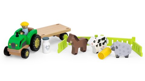 VIGA Traktor Drewniany Zwięrzatka Farma Zagroda VIGA Traktor Drewniany Zwięrzatka Farma Zagroda