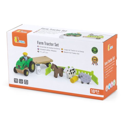 VIGA Traktor Drewniany Zwięrzatka Farma Zagroda VIGA Traktor Drewniany Zwięrzatka Farma Zagroda
