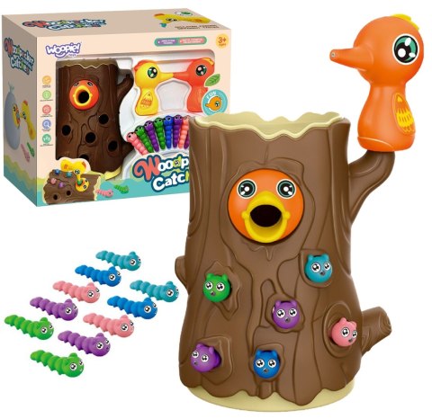 Woopie Magnetyczna Gra Zręcznościowa Złap Robaczka 2 Dzięcioły + 10 Robaczków