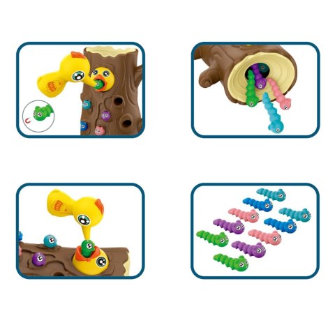 Woopie Magnetyczna Gra Zręcznościowa Złap Robaczka 2 Dzięcioły + 10 Robaczków