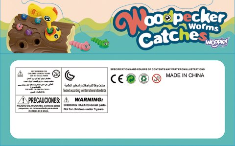 Woopie Magnetyczna Gra Zręcznościowa Złap Robaczka 2 Dzięcioły + 10 Robaczków