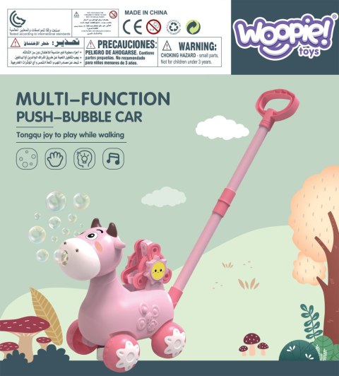 Woopie Pchacz Krówka Do Pchania Z Dźwiękiem I Bańkami Mydlanymi Różowa