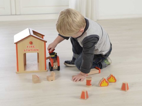 MASTERKIDZ Mini Remiza Strażacka Drewniany Zestaw MASTERKIDZ Mini Remiza Strażacka Drewniany Zestaw