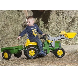 Rolly Toys Rollykid John Deere Traktor Na Pedały Z Łyżką I Przyczepą - Zielony