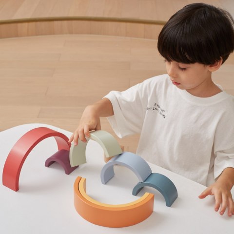 VIGA PolarB Drewniana Tęcza Układanka Klocki Kreatywne Montessori