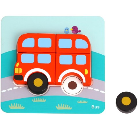 WOOPIE GREEN Układanka Drewniana Klocki Pojazdy Montessori