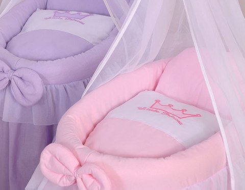 Wózek Dla Lalek - Kosz Mojżesza Dla Lalek Z Baldachimem - Fioletowy