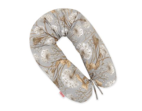 Bawełniana Poszewka Do Poduszki Ciążowej Longer - Dmuchawce Na Szarości