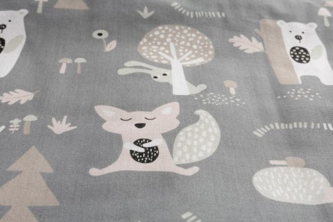 KOMPLET BAWEŁNA-MUŚLIN OPAK. POLANA GRAFITOWY