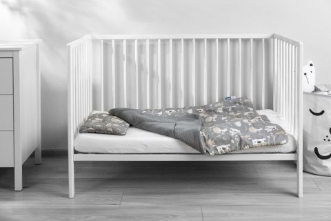 KOMPLET BAWEŁNA-MUŚLIN OPAK. POLANA GRAFITOWY