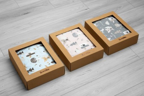 KOMPLET BAWEŁNA-MUŚLIN OPAK. POLANA GRAFITOWY