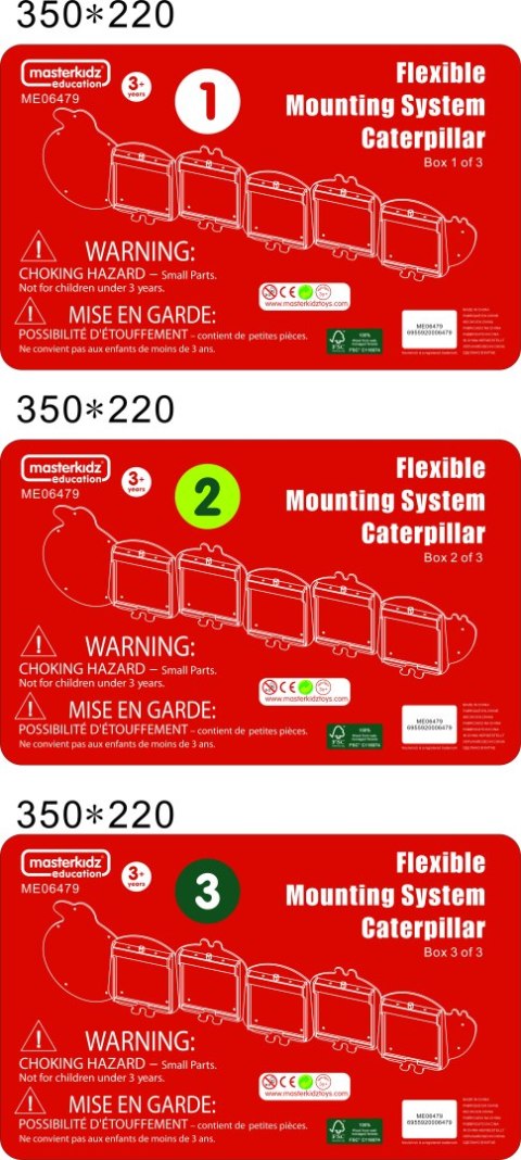 Masterkidz System Do Montażu 5 Ściennych Tablic Edukacyjnych Flex - Gąsienica